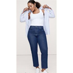 Sonoma Womens High Rise Straight Leg Jeans 16R Dark Wash